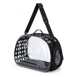 Прозрачная сумка Lollimeow для переноски домашних животных черная