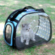 Прозрачная сумка Lollimeow для переноски домашних животных голубая