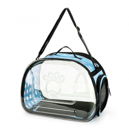 Прозрачная сумка Lollimeow для переноски домашних животных голубая
