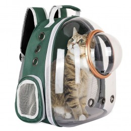 Воздухопроницаемая сумка-переноска для кошек и маленьких собак в виде капсулы с окошком, Зеленый