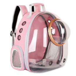 Воздухопроницаемая сумка-переноска для кошек и маленьких собак в виде капсулы с окошком, Розовый
