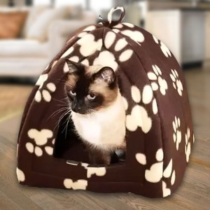 М'який будиночок Pet Hut для собак та кішок маленький 27х28 см, Коричневий (205)