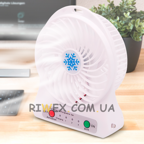 Настольный мини-вентилятор с аккумулятором Portable Fan Mini Белый