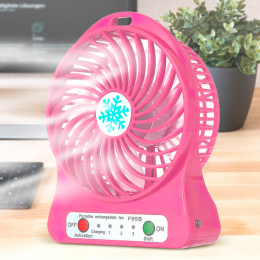 Настольный мини-вентилятор с аккумулятором Portable Fan Mini Розовый