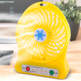 Настільний міні-вентилятор з акумулятором Portable Fan Mini Жовтий