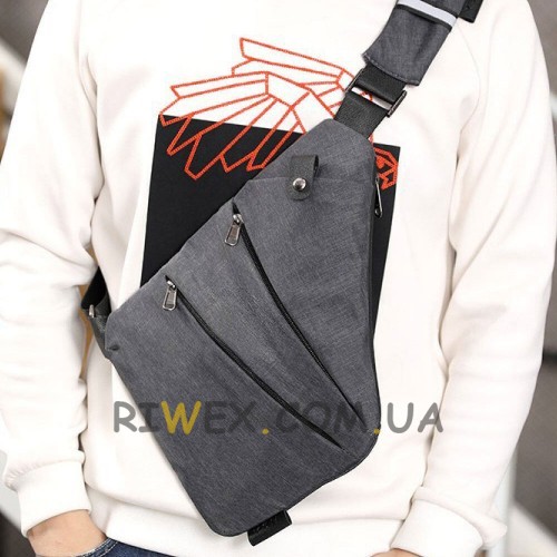 Чоловіча сумка месенджер Cross Body 30х22х15, Сіра (205)
