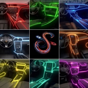 Підсвічування CAR Cold Light Line EL-1302-4M для салону автомобіля 4 метри, Зелений (237)