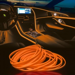 Подсветка CAR Cold Light Line EL-1302-4M для салона автомобиля 4 метра, Оранжевый (237)