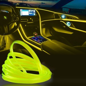 Підсвічування CAR Cold Light Line EL-1302-4M для салону автомобіля 4 метри, Жовтий (237)