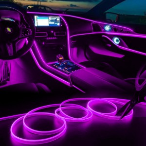 Підсвічування CAR Cold Light Line EL-1302-4M для салону автомобіля 4 метри, Фіолетовий (237)