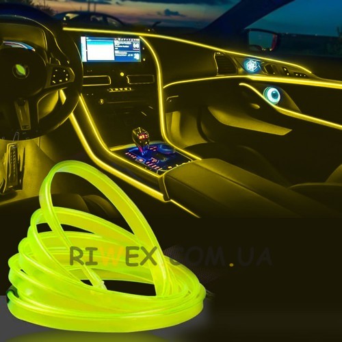 Подсветка CAR Cold Light Line EL-1302-5M для салона автомобиля 5 метров, Желтый (237)