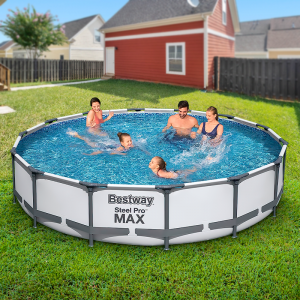 Каркасний басейн із картриджним фільтром 6473 л BESTWAY 56416 Steel Pro Max 