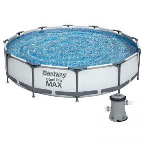 Каркасний басейн із картриджним фільтром 6473 л BESTWAY 56416 Steel Pro Max 