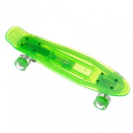 Пенніборд-скейт з декою, що світиться, колеса PU - світяться, Зелений