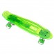 Пенниборд-скейт со ветящейся декой, колёса PU - светятся, Зеленый