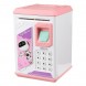 Электронная Копилка-сейф с кодовым замком отпечатком пальца и купюроприемником, 19 х 13 х 13 см, Розовый