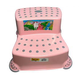 Дитячий табурет-підставка для ванної Irak Plastik з нековзними гумками, рожевий (DRK)