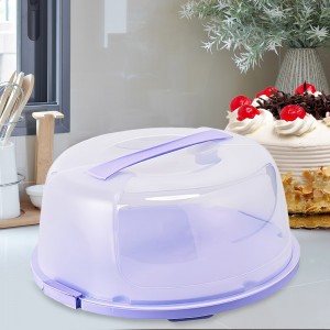 Тортовница Home Irak Plastik с крышкой 28.5х17 см, Фиолетовый