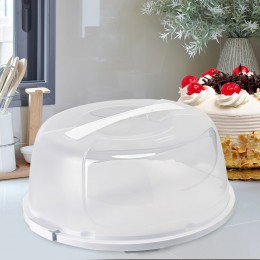 Тортівниця Home Irak Plastik з кришкою 28,5х12см, Білий