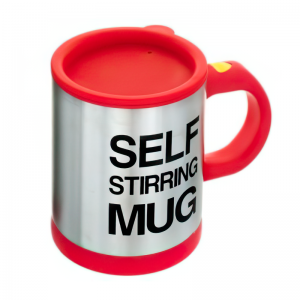 Кружка мішалка 350 мл на батарейках Self Stirring Mug з кришкою, червона