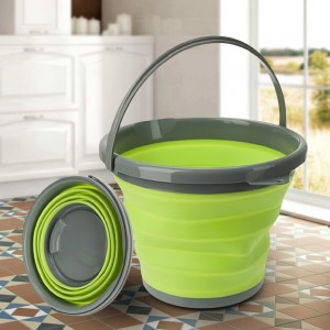 Силиконовое ведро складное на 10 л, Салатовый