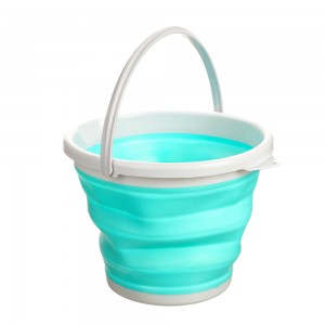 Силиконовое ведро складное на 10 л, Бирюзовый Силиконовое ведро складное на 10 л, Бирюзовый