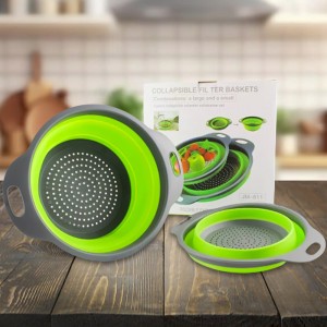 Дуршлаг складной силиконовый Collapsible Filter Baskets 2 шт. 20 см, Зеленый