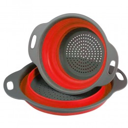 Друшляк складний силіконовий Collapsible Filter Baskets 2 шт. 20 см, Червоний