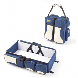 Дорожня похідна сумка з дитячим ліжечком Baby Bed and Travel Bag 3 в 1 Синя