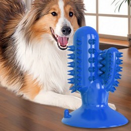 Игрушка для собак Кактус Bronzedog PetFun Dental на присоске для гигиены зубов и активной игры, Синий (205)