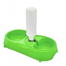 Пластикова миска для собак/котів із поїлкою Pet Feeder, Зелений (509)