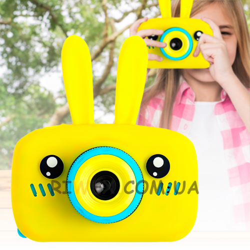 Дитячий цифровий фотоапарат відеокамера (зайчик) Х500 Smart Kids Camera 3 Жовтий (626)