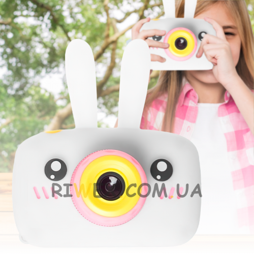 Дитячий цифровий фотоапарат відеокамера (зайчик) Х500 Smart Kids Camera 3 Білий (626)