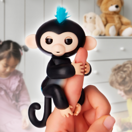 Інтерактивна іграшка для дітей ручна мавпочка Fingerlings чорний