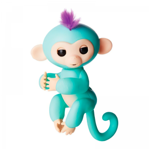 Інтерактивна іграшка для дітей ручна мавпочка Fingerlings бірюзовий