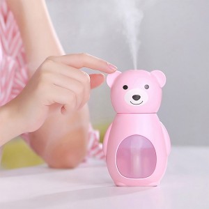 Ультразвуковий зволожувач/аромадифузор повітря Humidifier Bear 160 мл, Рожевий (237)