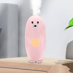 Зволожувач повітря  Seals-Shape Humidifier Морський Котик з LED підсвічуванням 300 мл, Рожевий (237)