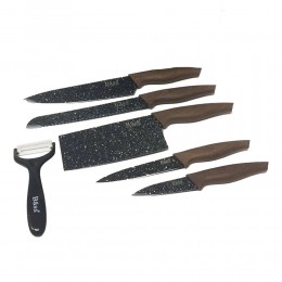 Набор Кухонных ножей с овощечисткой Bass B6881 из 6 предметов (205)