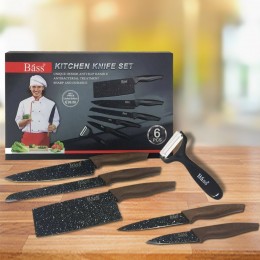 Набір Кухонних ножів з овочечисткою Bass B6881 з 6 предметів (205)