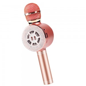 Дитячий мікрофон Wster WS-669 з функцією караоке USB, microSD, AUX, Bluetooth, Бронза (252)