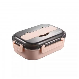 Ланч бокс Shengde Liner Lunch Box на 3-4 секции с отсеком для приборов, Розовый