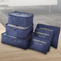 Набор дорожных сумок-органайзеров для вещей Laundry Pouch темно-синий (205)