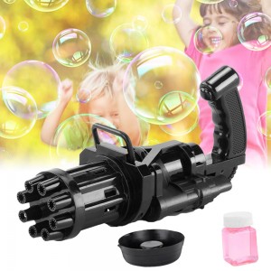 Іграшковий кулемет генератор мильних бульбашок з 8 отворами Gatling, Чорний (509)