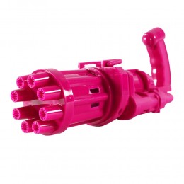 Іграшковий кулемет генератор мильних бульбашок з 8 отворами Gatling, Рожевий (509)