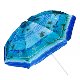 Пляжный зонт с наклоном 1,8 м Синий c пальмами