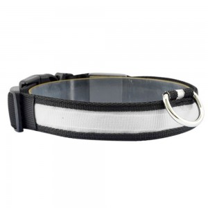 Нашийник для собак, що світиться, на акумуляторі з usb зарядкою USB GLOW RING, Білий S (205)