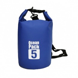 Сумка-мішок Ocean Pack, гермомішок з шлейкою на плече водонепроникний 5 л, Синій