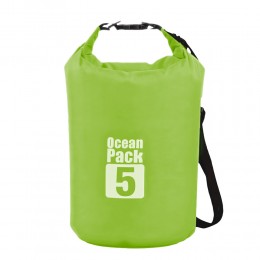 Сумка-мішок Ocean Pack, гермомішок з шлейкою на плече водонепроникний 5 л, Зелений