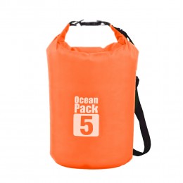 Сумка-мішок Ocean Pack, гермомішок з шлейкою на плече водонепроникний 5 л, Помаранчевий