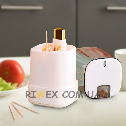 Контейнер для зубочисток з автоматичною подачею Press TYPE Toothpick box білий (205)